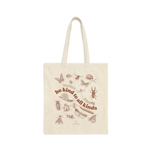 Be Kind To All Kinds LIGHTWEIGHT Tote Bag | cottage core | Canvas Bag | Market Tote | Grocery Bag | butterfly, be kind,