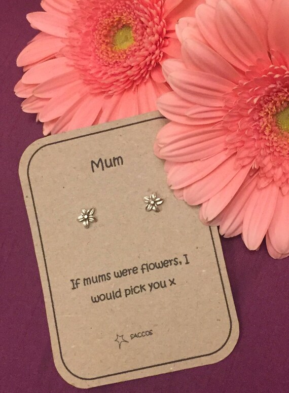 Mum Giraffe Lover Sterling Silver Earrings Gift Personalised Saccos