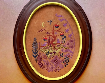 Patrón de punto de cruz contado de árbol de manzana venenosa - DIGITAL