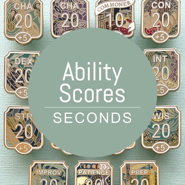 SECONDS Ability Score - Hard Enamel Pin Series