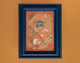 Green Bungalow Counted Cross Stitch Pattern - DIGITAL
