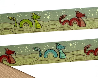 Aquí hay cinta washi de dragones