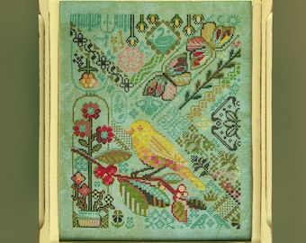 Canary Yellow Counted Cross Stitch Pattern - DIGITAL