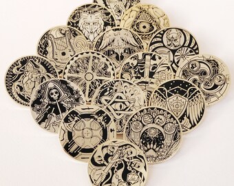 D&D Class pins (40 mm, Gold) - Hard enamel pin (Standard and Seconds Grade, Final run)