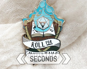 SECONDS Roll for Initiative enamel pin - Blue Flame - Hard enamel pin