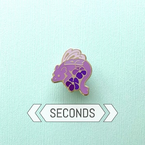 SECONDS Floral Dragon Violet Flower Hard enamel pin