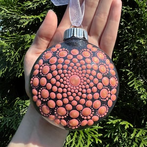 Pink Mandala Ornament | Dot Mandala Art | Mandala Art | Holiday Art | Christmas Ornament