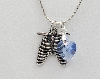 Ribcage with Swarovski Crystal Heart