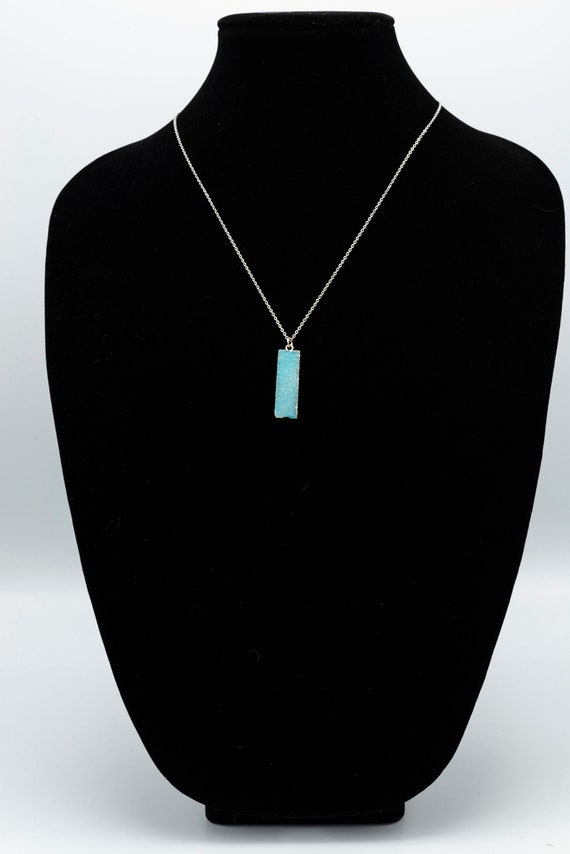 Blue Quartz Pendant Necklace - Etsy Israel