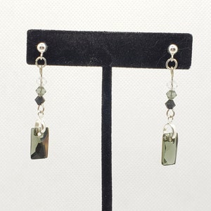 Swarovski Kristall schwarz und grau Ohrringe