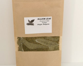 Organic Allium Leaf |  Allium Leaf | Wild Garlic Dried Cut Leaves | Allium Ursinum
