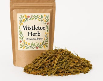 ヤドリギの葉を切ってふるいにかけた野生のヤドリギ（Viscum Album