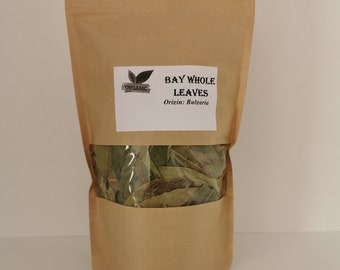 Organic Bay Whole Leaves | Bay Leaves | Bay Leaf | Laurus nobilis | Bay Spice | Bay Leaf Tea | Herbalist | Dried Herbs | Natural Herbs