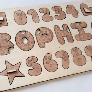 Quebra-cabeça com nome personalizado para bebês - Brinquedos Montessori de madeira - Quebra-cabeça com nome de madeira - Presente de 1º aniversário para crianças - Decoração de berçário - Brinquedos para crianças pequenas