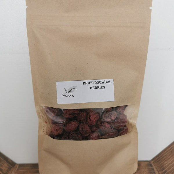 Dried organic dogwood berries / Cornelian Cherry/ Premium Quality / Cornus mas DOGWOOD Berries  ORGANIC Dried Bulk Herb, Cornus Mas Fructus