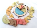 Wooden Learning Time Clock | Time Fraction Learning Set | Wooden Toy Clock | Childrens Learning Clock | Fraction of Time | Telling Time product logo