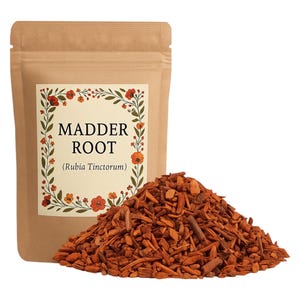 Madder Root (Dried) Ground - Natural Dyes - Rubia Tinctorum - Madder Root Chopped Natural Dye Fabrics Red Orange 100% Biodegradable