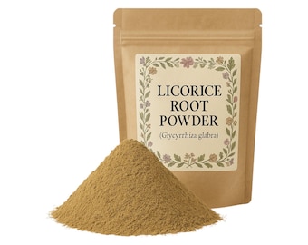 Pó de raiz de alcaçuz | Pó de alcaçuz | Glycyrrhiza glabra | Natural | Herbalista | Ervas | Botânicas | Ervas naturais