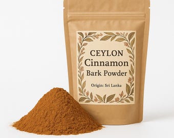 Canela de Ceilán en polvo / Cinnamomum zeylanicum de primera calidad / A base de hierbas