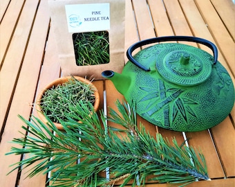 Té de agujas de pino blanco - Agujas de pino frescas para té - Agujas de pino orgánicas - Agujas de pino - Agujas de pino en polvo