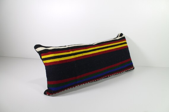 Handwoven Kilim Lumbar 12x23 Kilim Pillow Cover Ethnic Carpet Pillow Decorative Throw Pillow Kilim Cushion Cover Sofa Pillow Cover Etsy