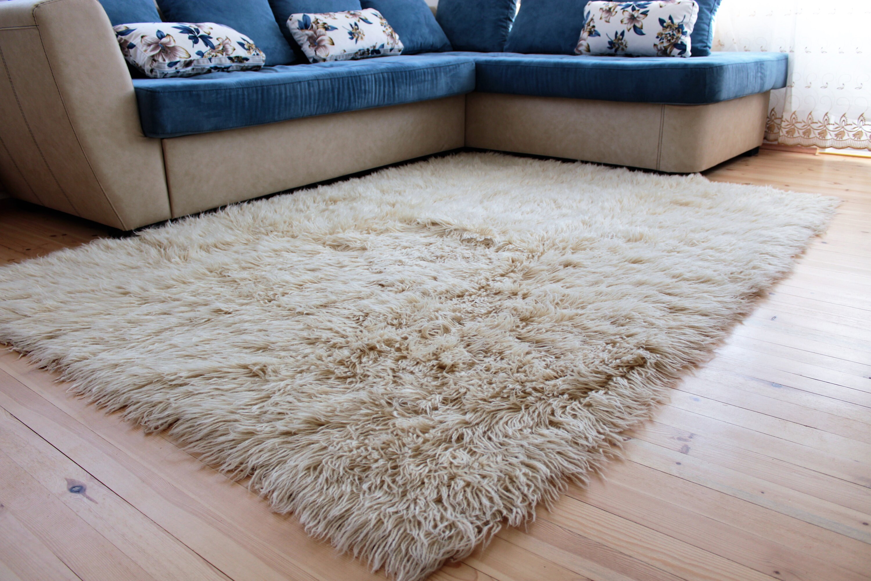 Luxurious Flokati Rug 5x8 5000 Gr Shag Rug Carpet NATURAL 100 Etsy