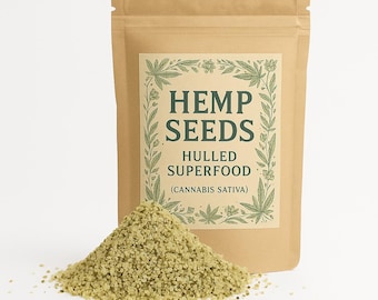 Hemp Seed Hulled | Hulled Hemp Hearts |  Unprocessed | Raw, Pure, Plant Protein, Vegan Superfood Premium Grade | Herbal
