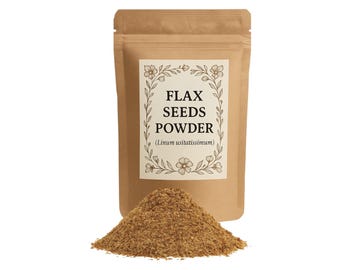 Polvere di semi di lino / Linum Usitatissimum / Eccellente fonte di fibre / Semi di lino marroni / Semi di lino di qualità premium / A base di erbe