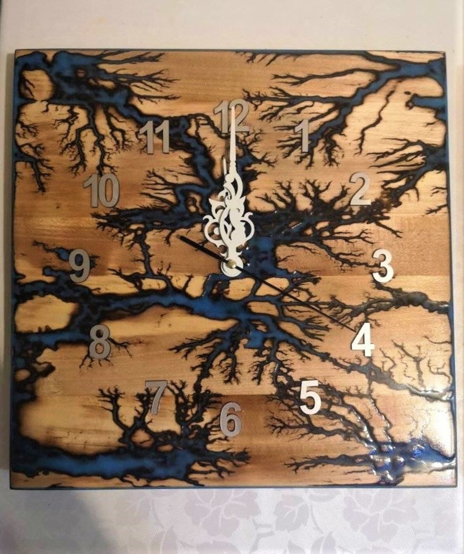 Epoxy Wood Clock Resin Wood Clock Epoxy and Wood Clock Wall Etsy