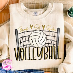 Bump set spike gold Volleyball PNG, digital file, sublimation design