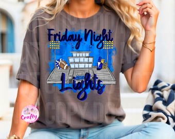 blue Friday night lights digital file football cheer band