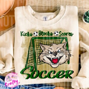 Soccer Green Gold Wildcats PNG, digital file, sublimation design school spirit