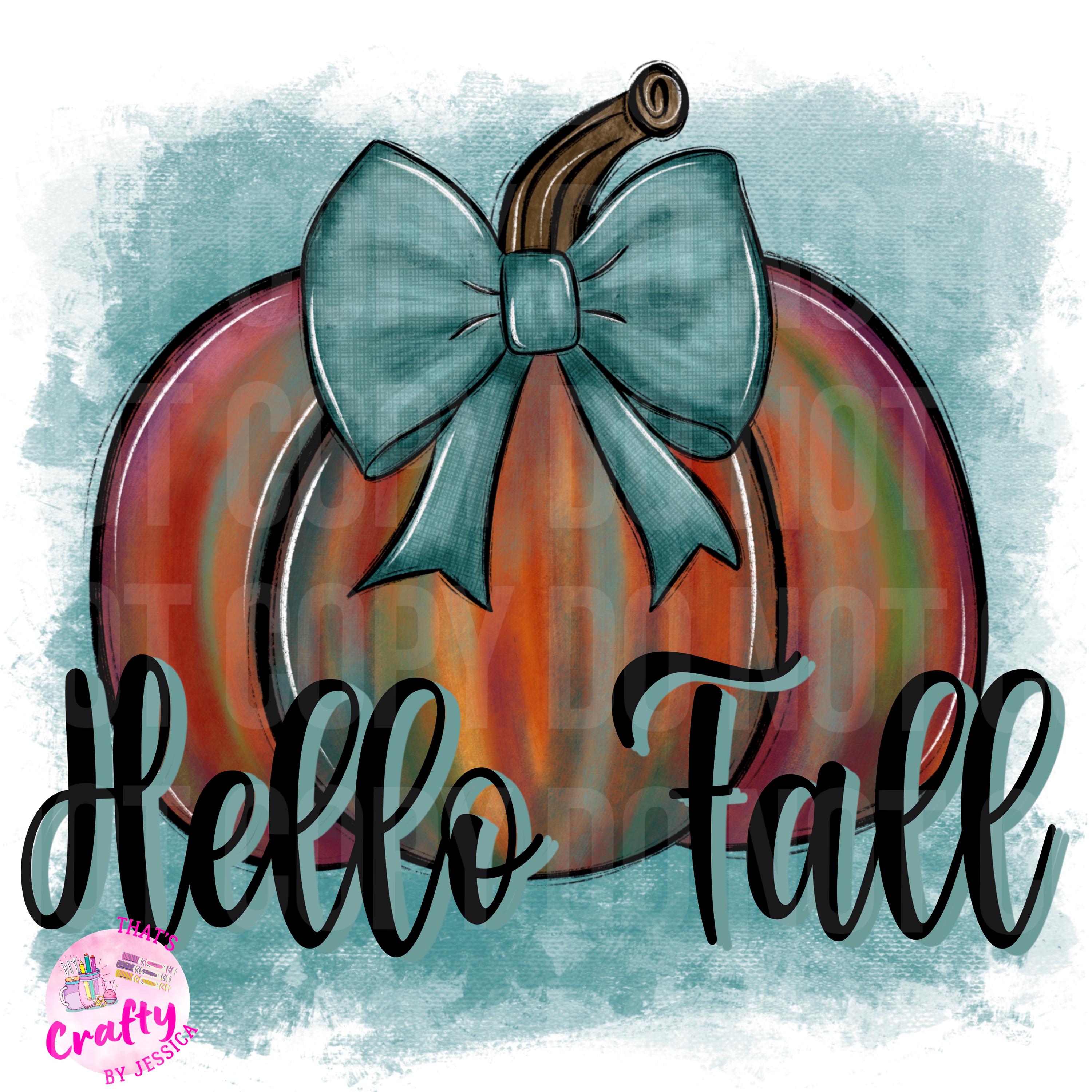 Hello Fall Pumpkin Coquette Digital Design Sublimation Dtf Png - Etsy