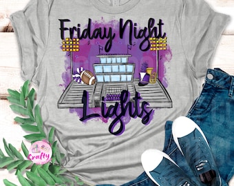 Purple Friday Night Lights PNG, digital file, football, band, cheer, sublimation design