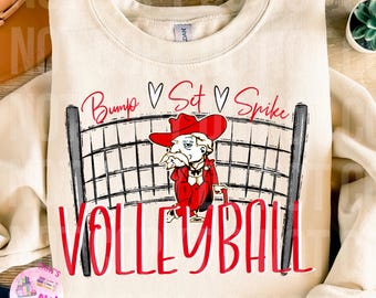 Bump Set Spike red rebels Volleyball PNG, digital file, sublimation design custom