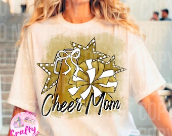 Gold cheer mom PNG, digital file, cheer sublimation design