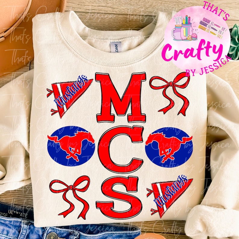 Mcs Mustangs Converse Coquette Pennant Retro PNG, Digital File ...