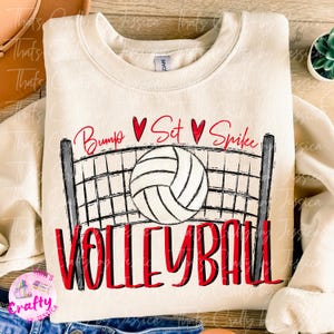Bump set spike Red Volleyball PNG, digital file, sublimation design