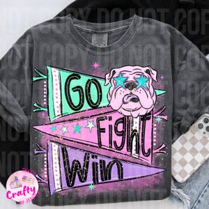Bulldog Preppy Pennant retro PNG, digital file, football, band, cheer, school spirit sublimation design
