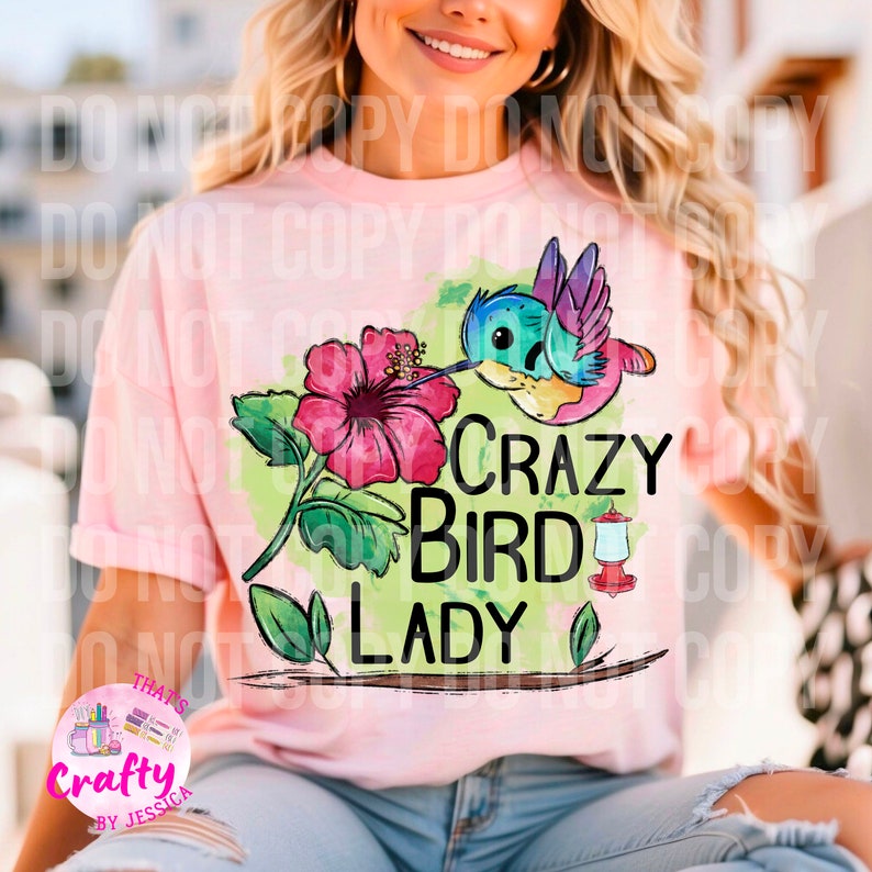 Crazy Bird Lady PNG Digital File, Shirt Design, Sublimation Design ...