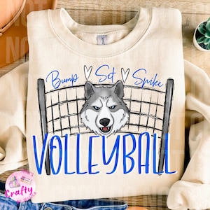 Volleyball blue husky Eagles PNG, digital file, sublimation design school spirit