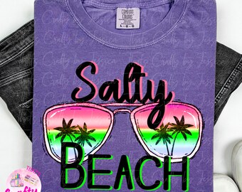 Salty Beach PNG, digital file, sunglasses, beach, summer, sublimation design
