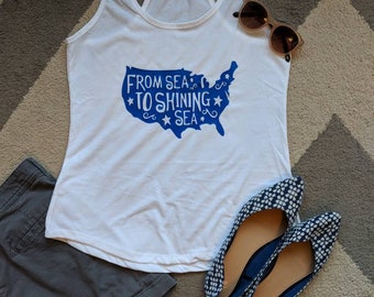 4th of July Shirt/ Patriotic Shirt/From sea to shining sea shirt