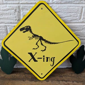 Dinosaur Crossing Sign/ Dinosaur Birthday Decorations