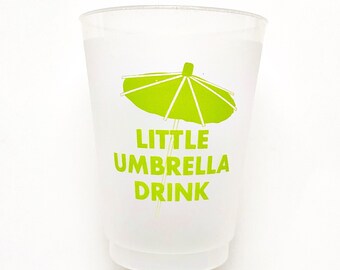 Little Umbrella Drink Shatterproof Cups - Set of 4