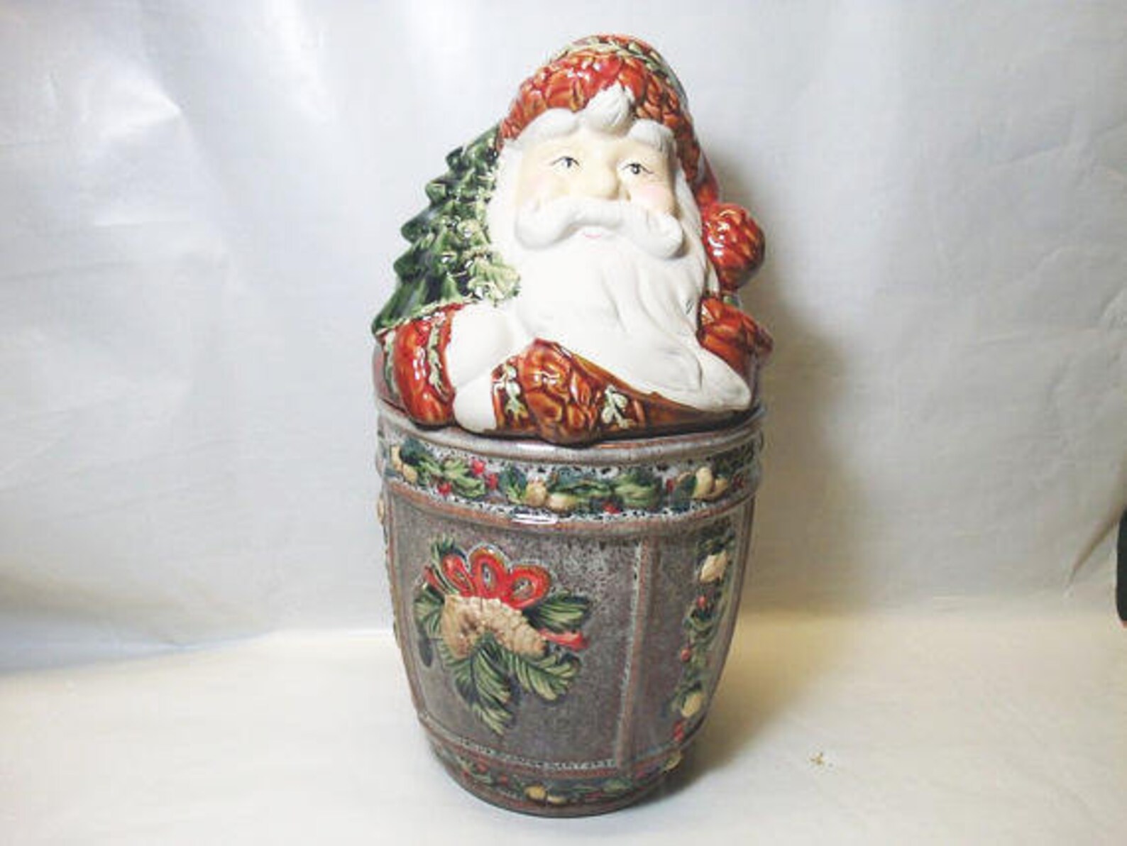 Cracker Barrel Santa Cookie Jar / Peace On Earth Etsy