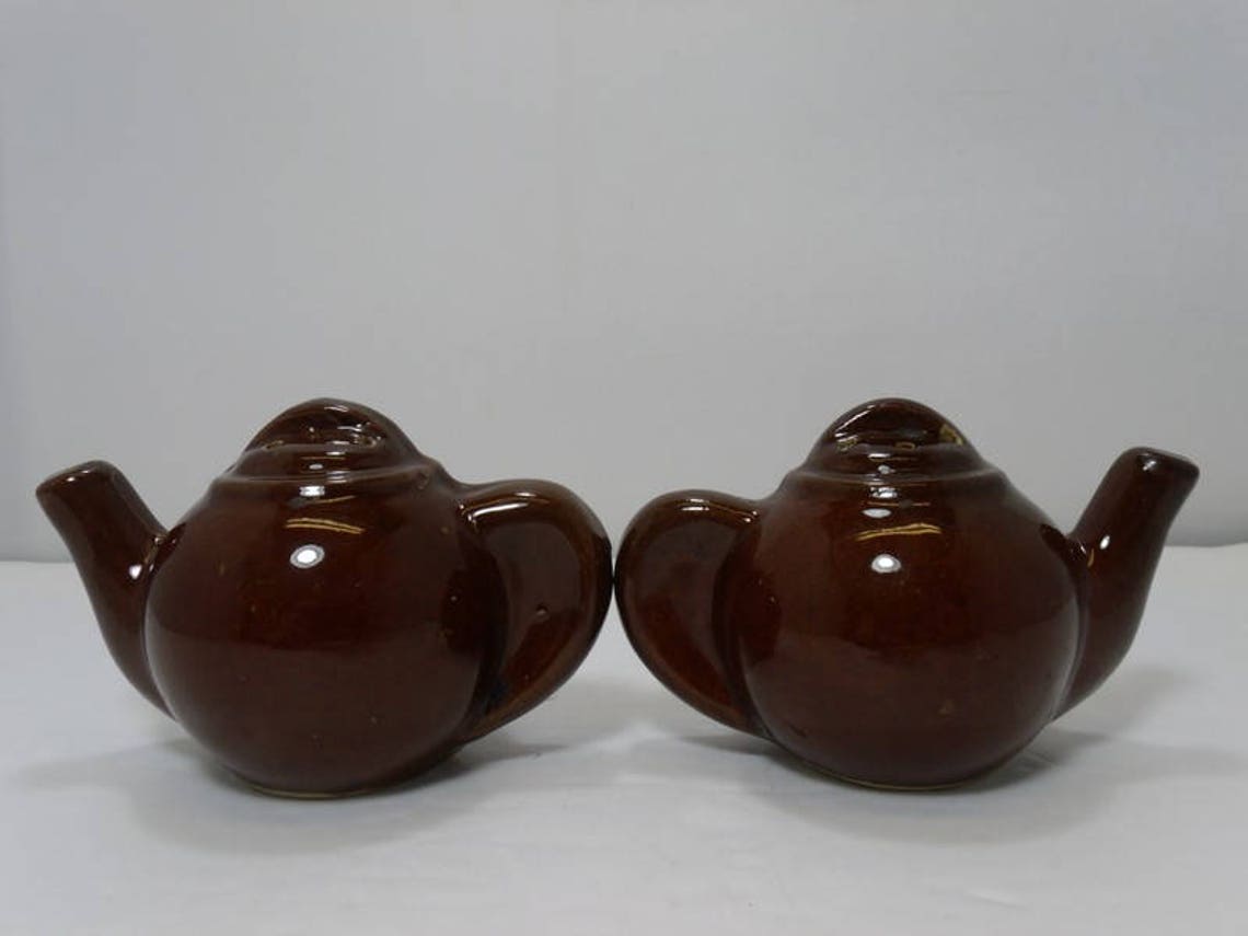 Teapot Salt & Pepper Shakers / Ceramic Teapots With a Etsy
