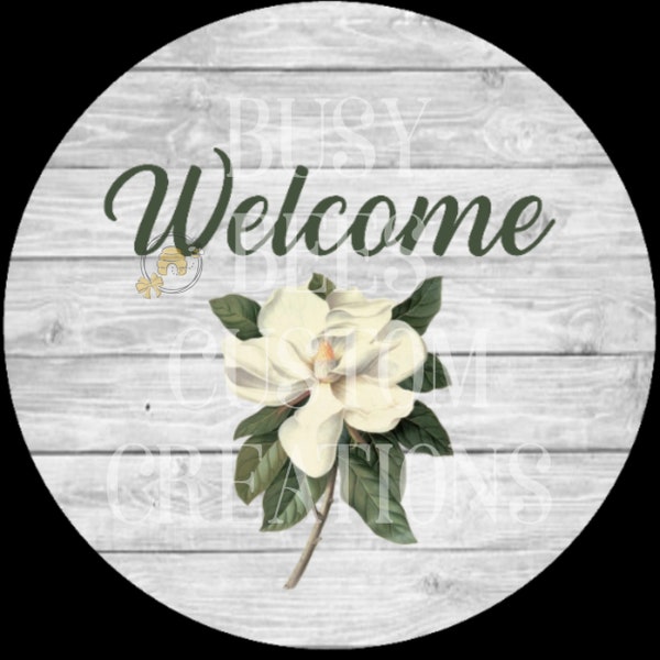 Welcome Magnolia Metal  Sign