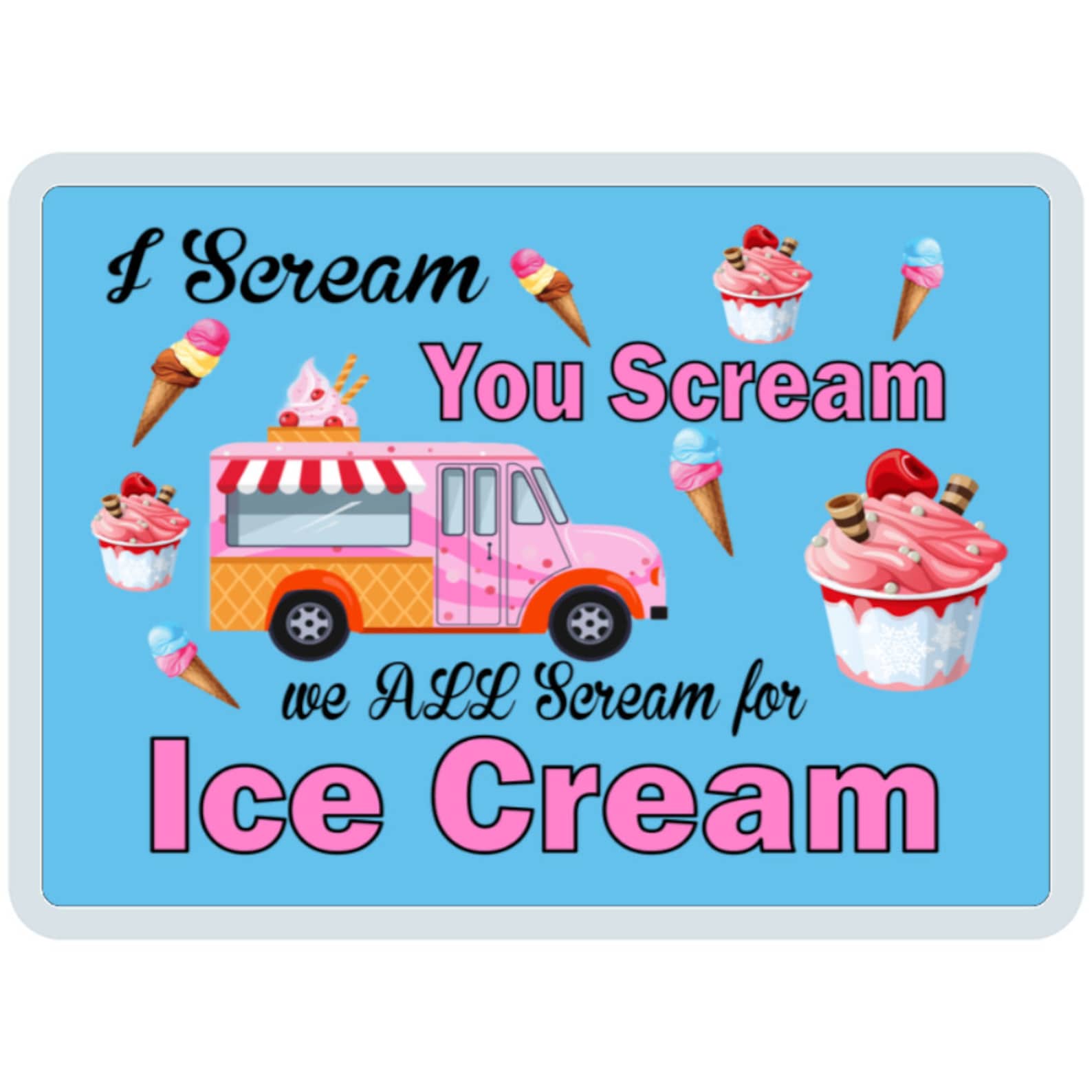 I Scream You Scream We All Scream For Ice Cream Metal Wreath Etsy