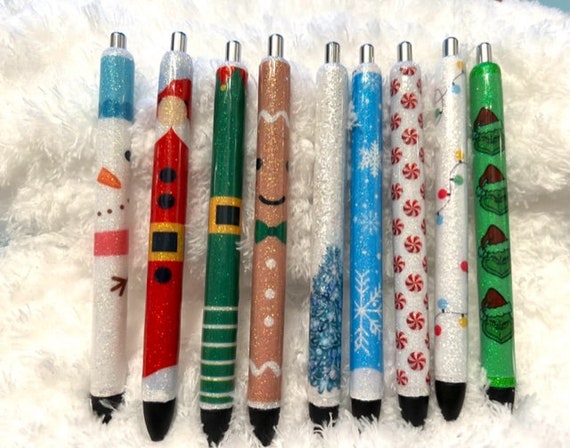 Christmas Glitter Pen, Custom Glitter Pens, Glitter Gel Pen, Black